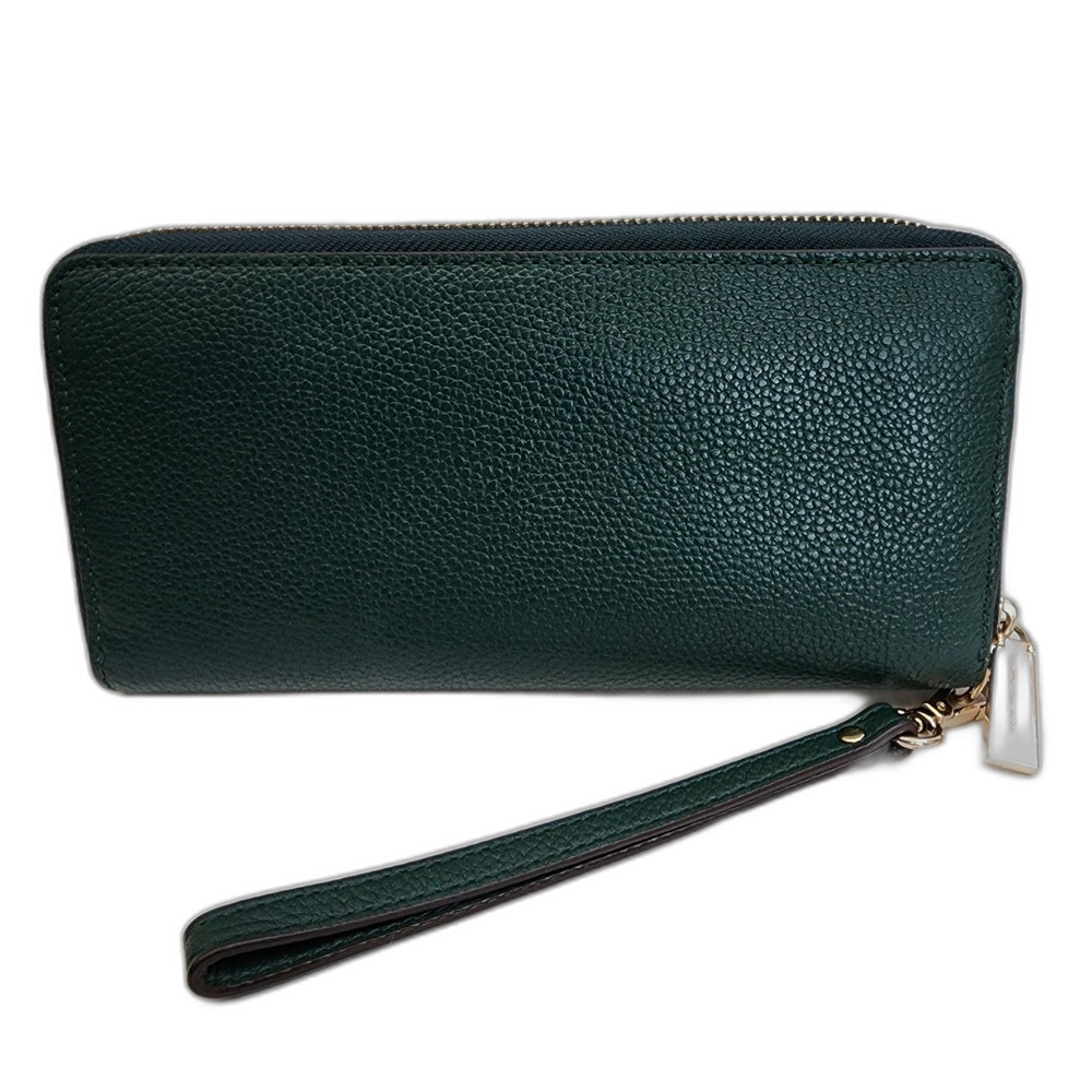 Michael Kors Large Pebbled Leather Zip Around Continental Wallet Green - Picture 3 of 7